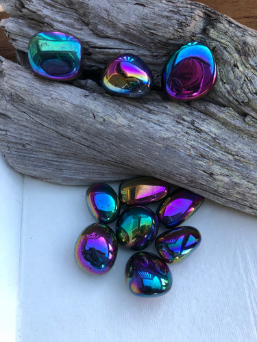 Rainbow Titanium Tumbled Hematite